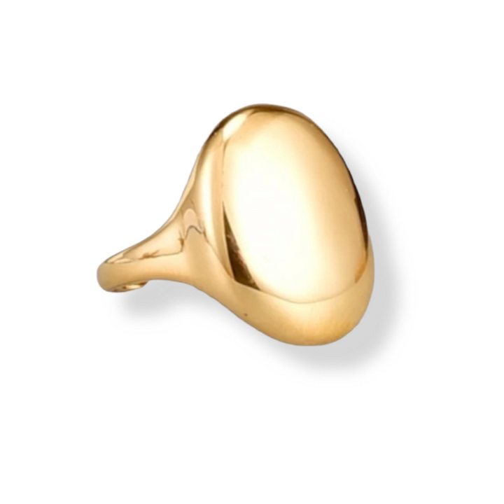 Oval ring i 18 karat forgyldt titanium