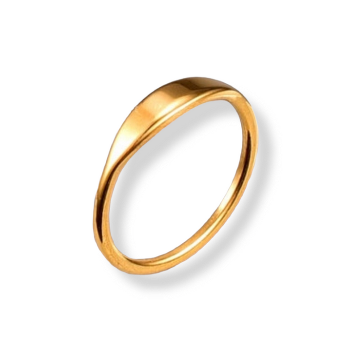 Enkel ring i 18 karat forgyldt titanium