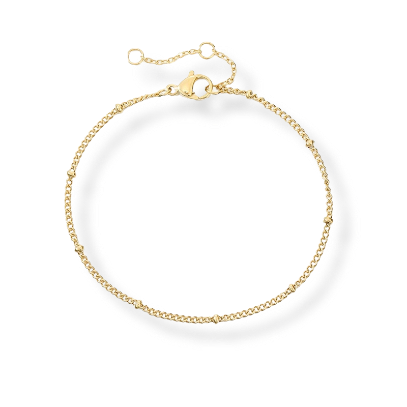 Armbånd i lag med små kugler 14 kt. forgyldt rustfrit stål