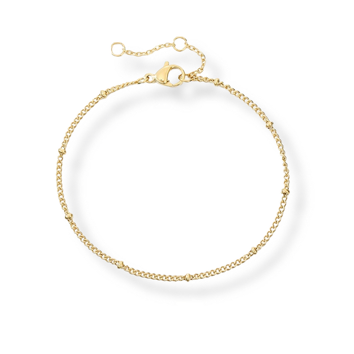 Armbånd i lag med små kugler 14 kt. forgyldt rustfrit stål