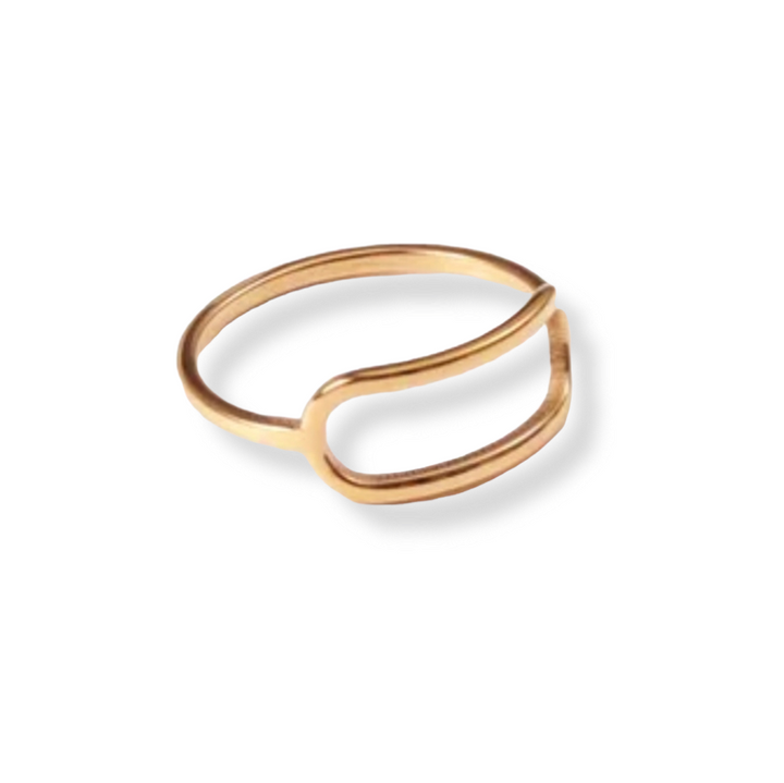 Ring åben enkel ring i 18 karat forgyldt rustfrit ædelstål