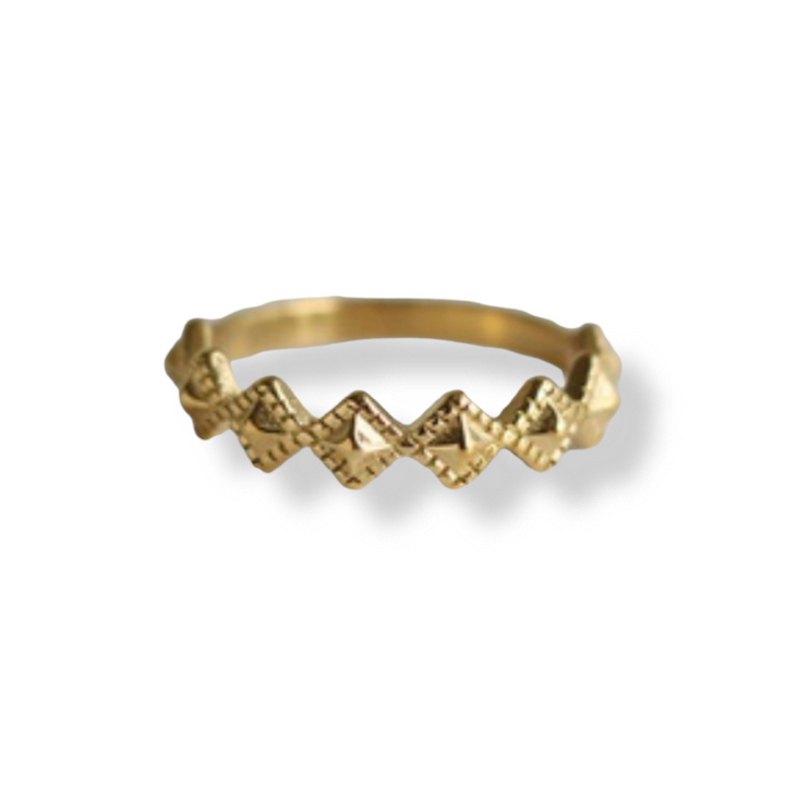Ring med romber vintage look i 14 karat titanium