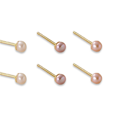 Ørestikker med ferskvands perler i 14 karat forgyldt sterlingsølv
