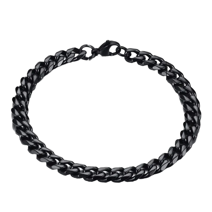 Panser armbånd - sort ædelstål