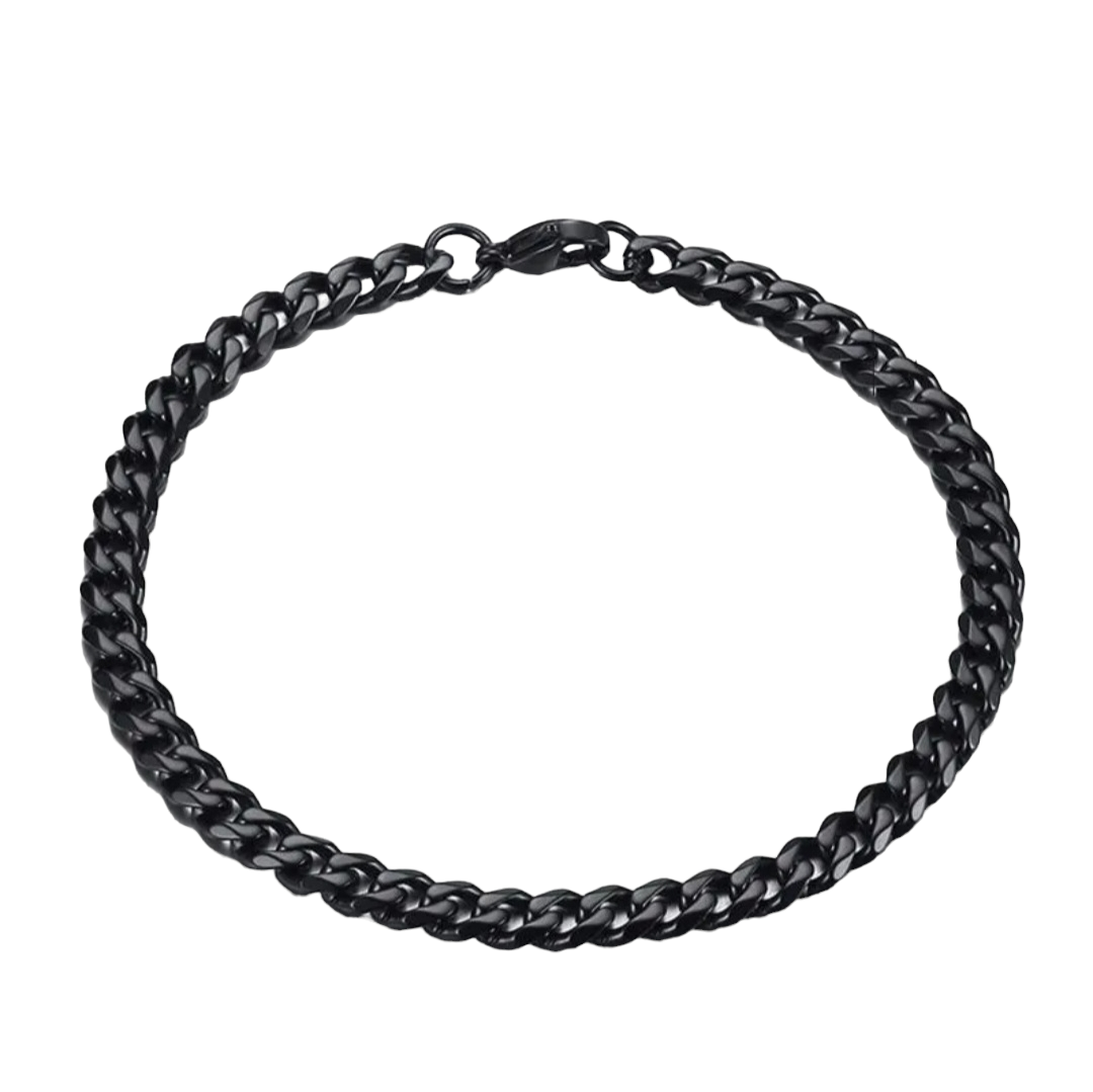Panser armbånd - sort ædelstål