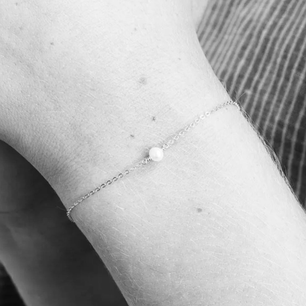 Armbånd med enkel shell perle i rustfrit stål