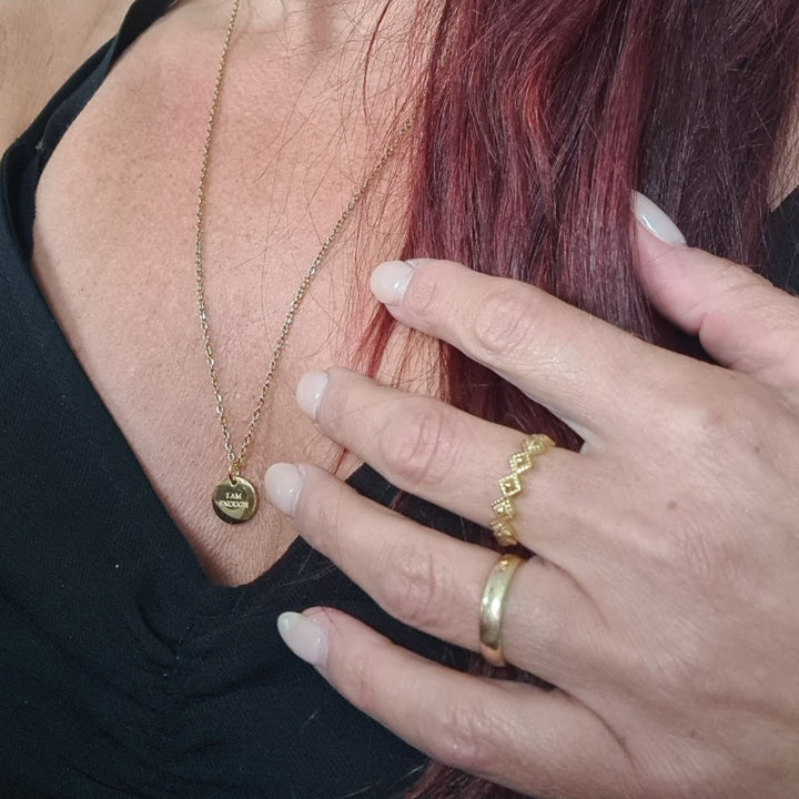 Ring med romber vintage look i 14 karat titanium