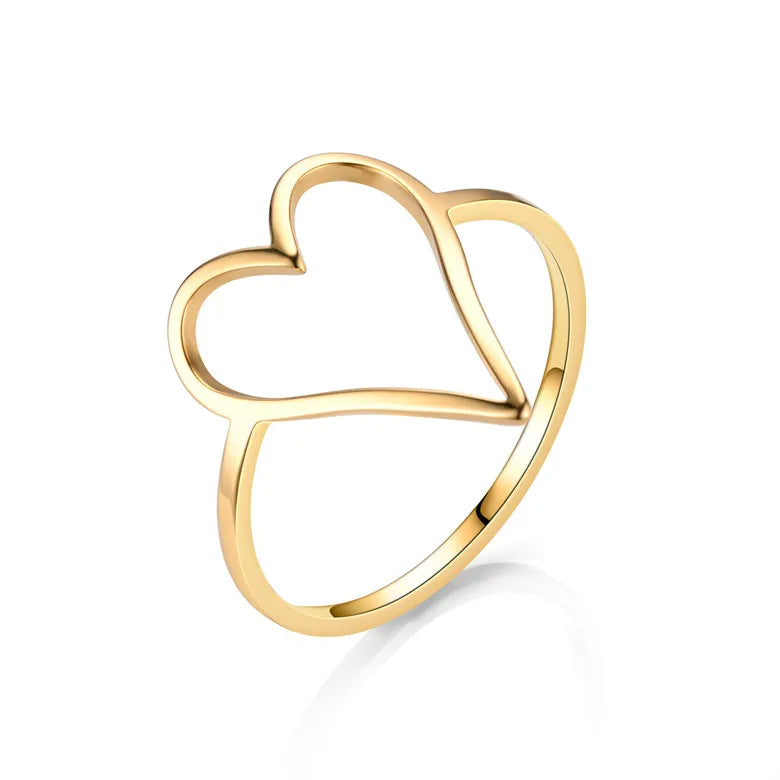 Ring åben hjerte - 18 karat forgyldt titanium – So Cph Smykker