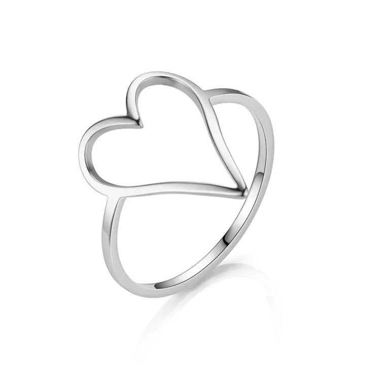 Ring åben hjerte - titanium