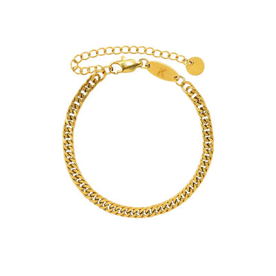 Panser armbånd 3.6mm. i 18 karat forgyldt titanium